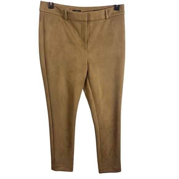 Ann Taylor Loft Women High Waist Skinny Pants Size 10 Beige Faux Suede - Picture 1 of 7